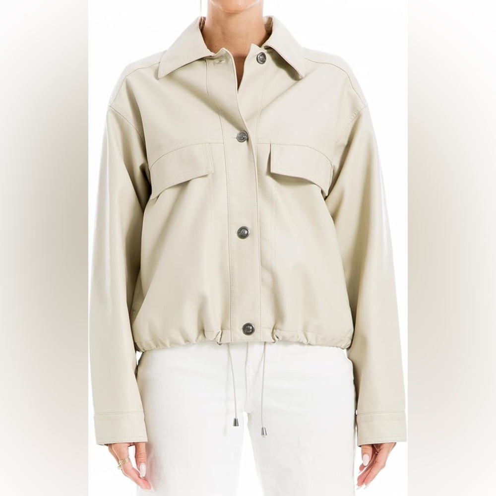Max Studio Oyster Color Faux Suede Jacket